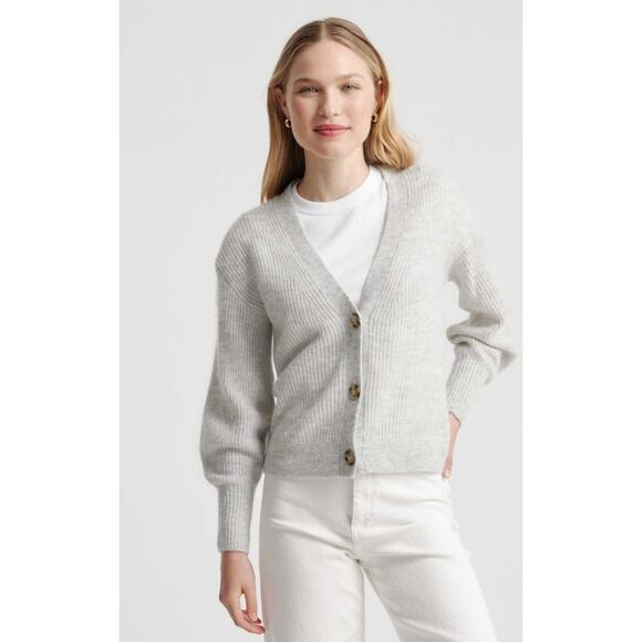 EUC Quince Baby Alpaca wool cropped cardigan sweater lavender sz: S - Picture 1 of 13